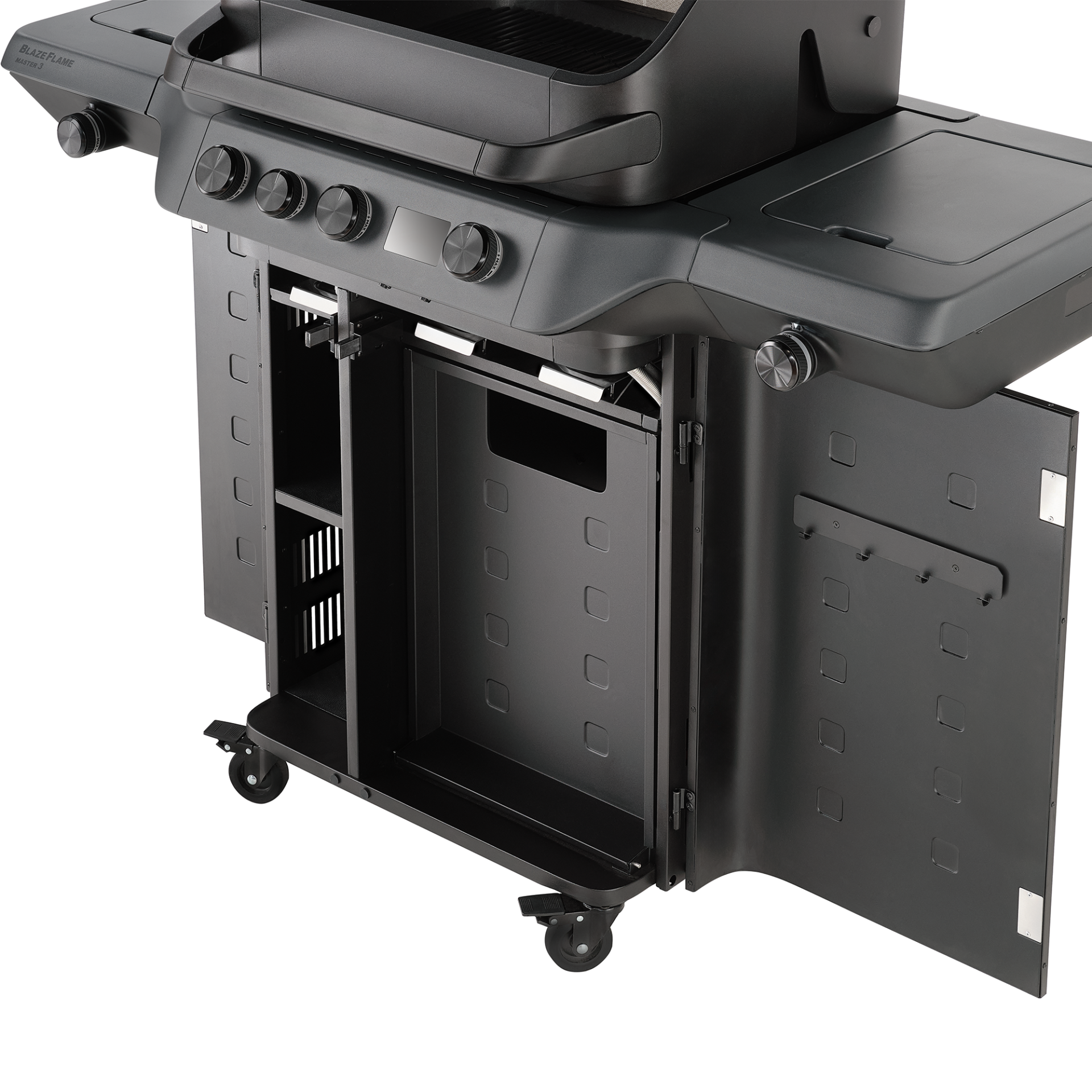 Rösle Blazeflame Master 3 detailansicht stauraum, türen geschlossen Rösle Blazeflame Master 3 detailansicht stauraum, türen geschlossen
